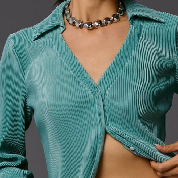 Brand New DOLAN Lettuce-Hem Buttondown Top - Picture 8 of 11